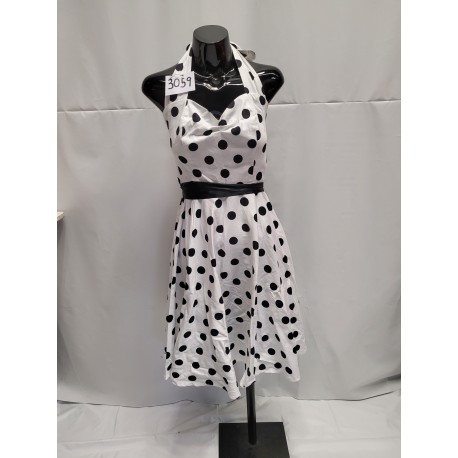 robe dos nu rock à pois noir