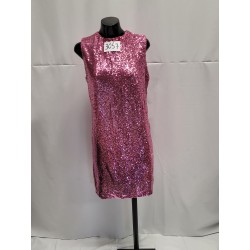 ROBE DROITE SEQUINS Rose Paillette
