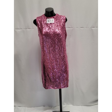 ROBE DROITE SEQUINS Rose Paillette