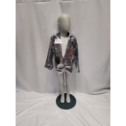 Veste costume enfant argentée jazz