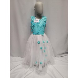 ROBE PRINCESSE ENFANT TURQUOISE ET BLANC