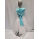 ROBE PRINCESSE ENFANT TURQUOISE ET BLANC