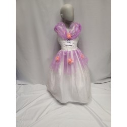 ROBE PRINCESSE ENFANT MAUVE ET BLANC