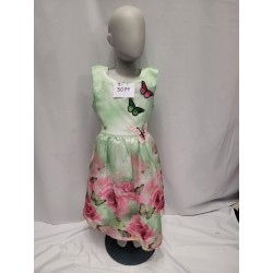 ROBE VERTE PAPILLONS ENFANT