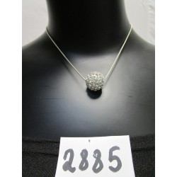 COLLIER PERLE STRASS ARGENT