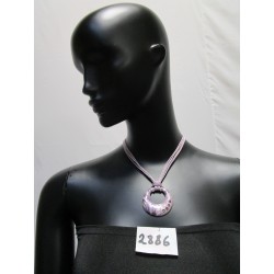 COLLIER PENDENTIF ROND VIOLET