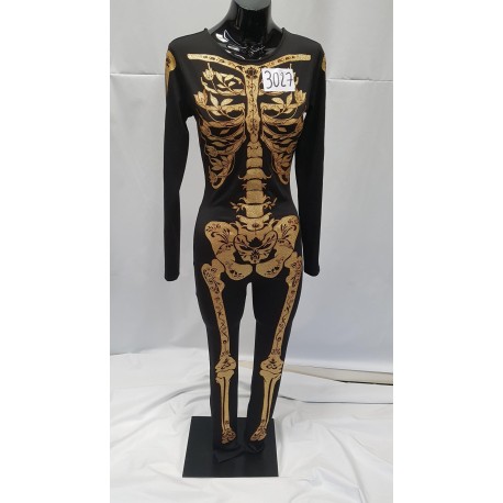 COSTUME SQUELETTE NOIR ET DORE