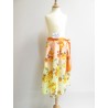 JUPE FLEURIE ORANGE FILLE