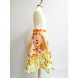 JUPE FLEURIE ORANGE FILLE
